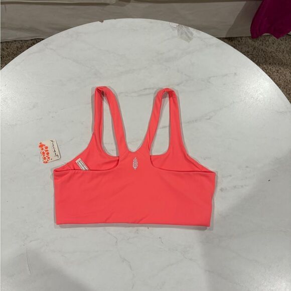 Free People Movement Never Better Square Neck Bra FP Sports Coral Pink XS NWT - Picture 6 of 9